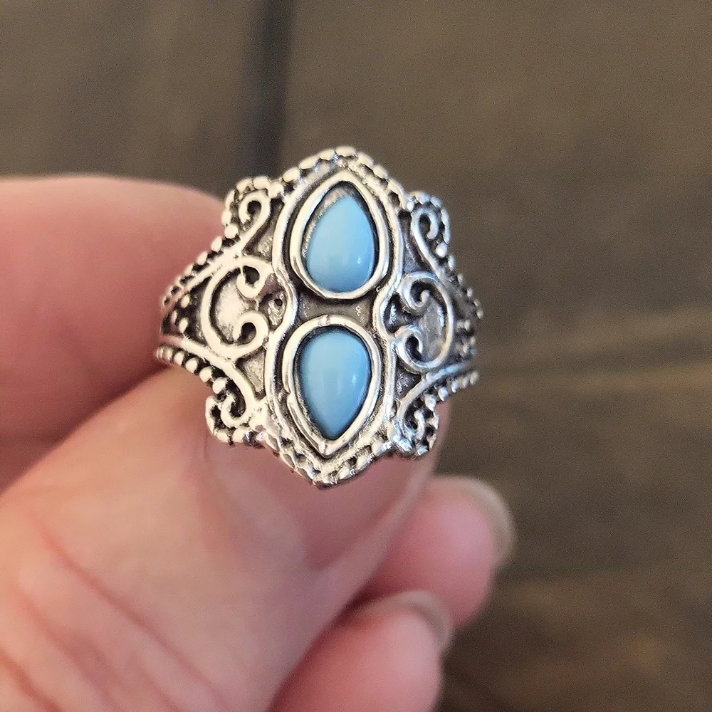Silver With Turquoise Ring
